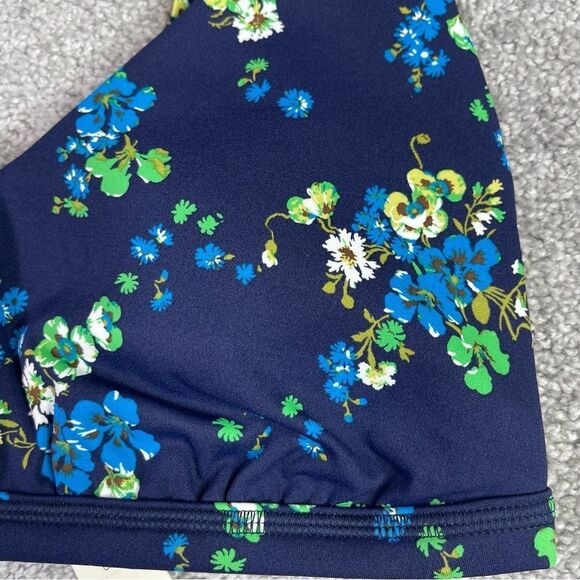 Aerie Sports Bra Medium Blue Floral Medium Support Stretch Padded - Picture 2 of 6